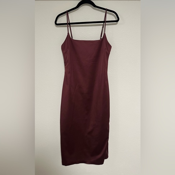Abercrombie & Fitch Plum Satin Column Midi Dress - Picture 3 of 6